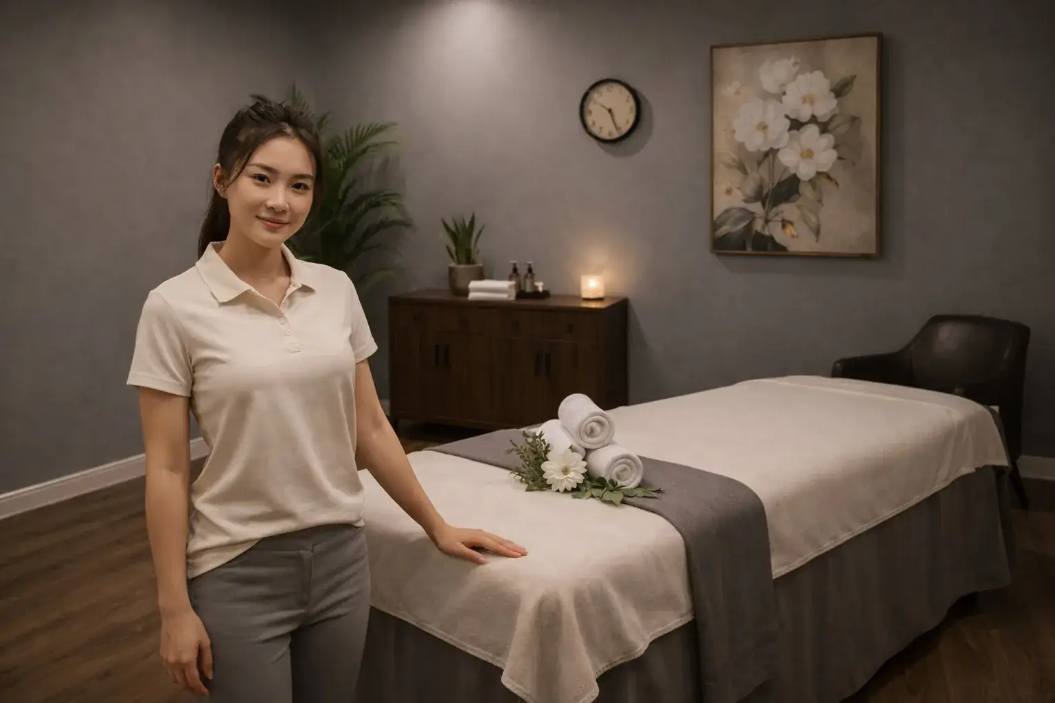 Calm unhurried massage session at Susie Massage Spa in La Habra CA