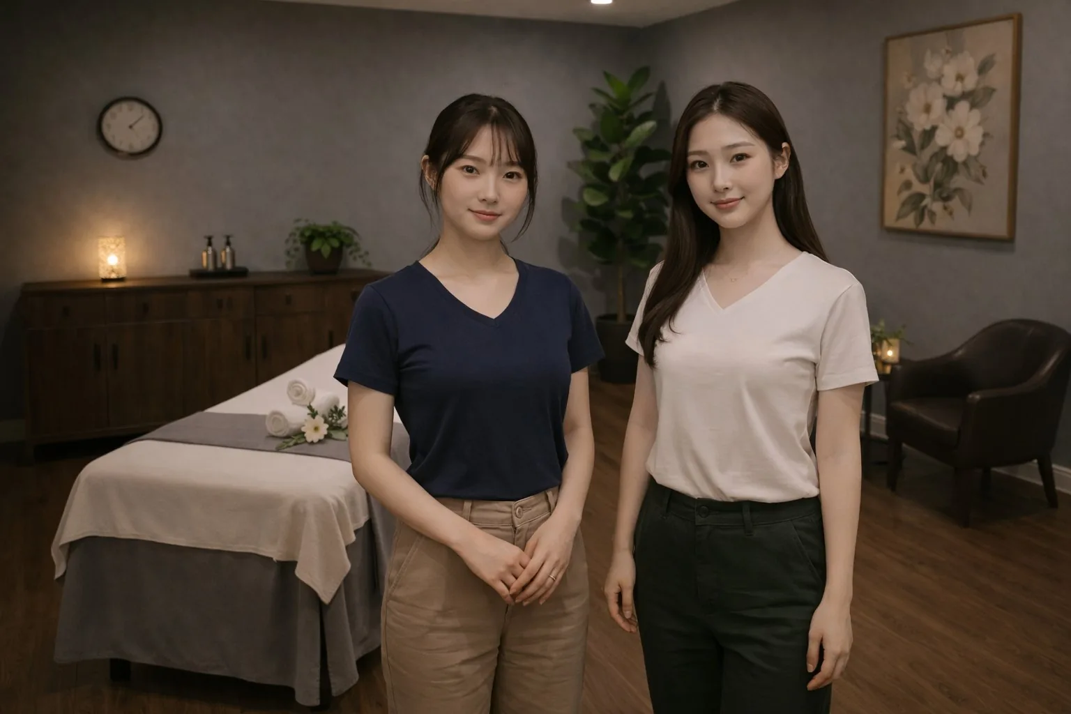 Couple private room massage with two friendly therapists at Susie Spa in La Habra